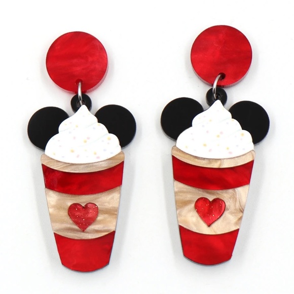 Disney Jewelry - Mickey Mouse Starbucks Cup Earrings